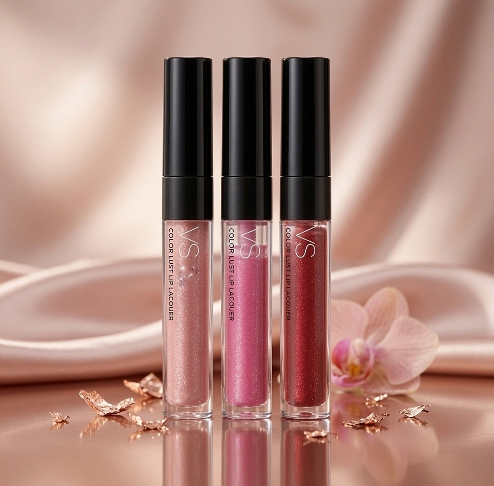 Victoria's Secret VS Color Lust Lip Lacquer Lot 3 Pose Knowing Red Hot Display